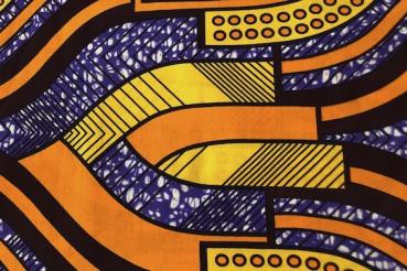 Preview: BLUE PINK ARROW Waxprint Stoff